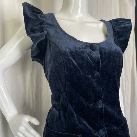 blue dress for baby girl Vintage Betsey Johnson Velvet Dress // Size S - M main image 0